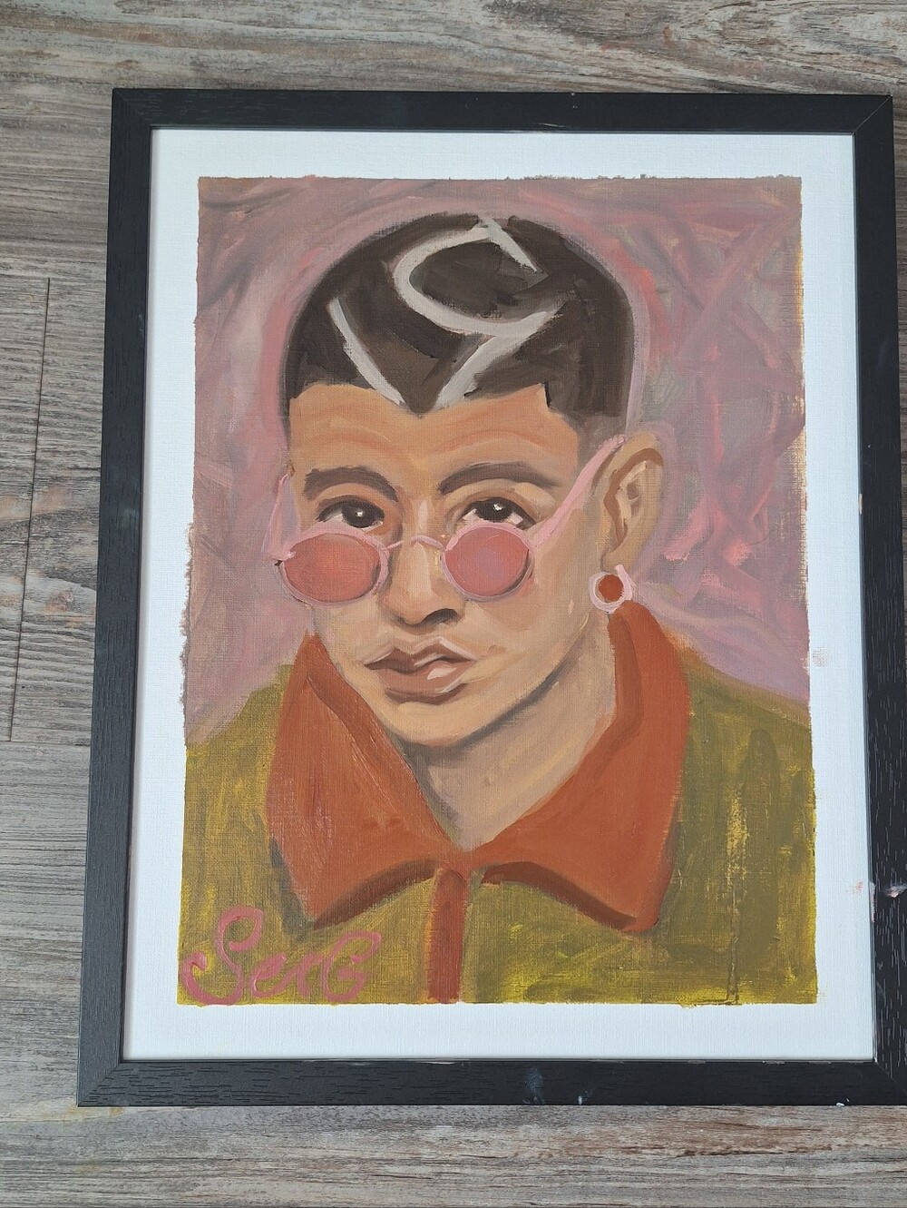 Painting PRINT of bad bunny painting 11x14 frame not included